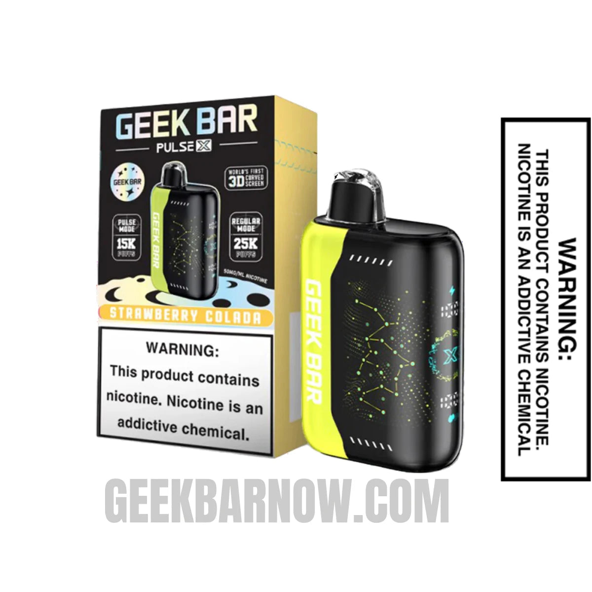 Strawberry Colada Geek Bar Pulse X Vape With Package Box Strawberry Colada Geek Bar Pulse X Vape With Package Box