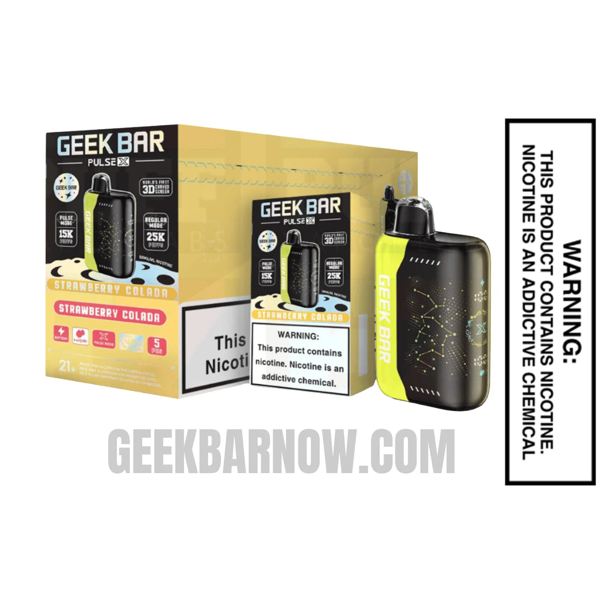 Strawberry Colada Geek Bar Pulse X Vape with Bundle Pack Strawberry Colada Geek Bar Pulse X Vape with Bundle Pack