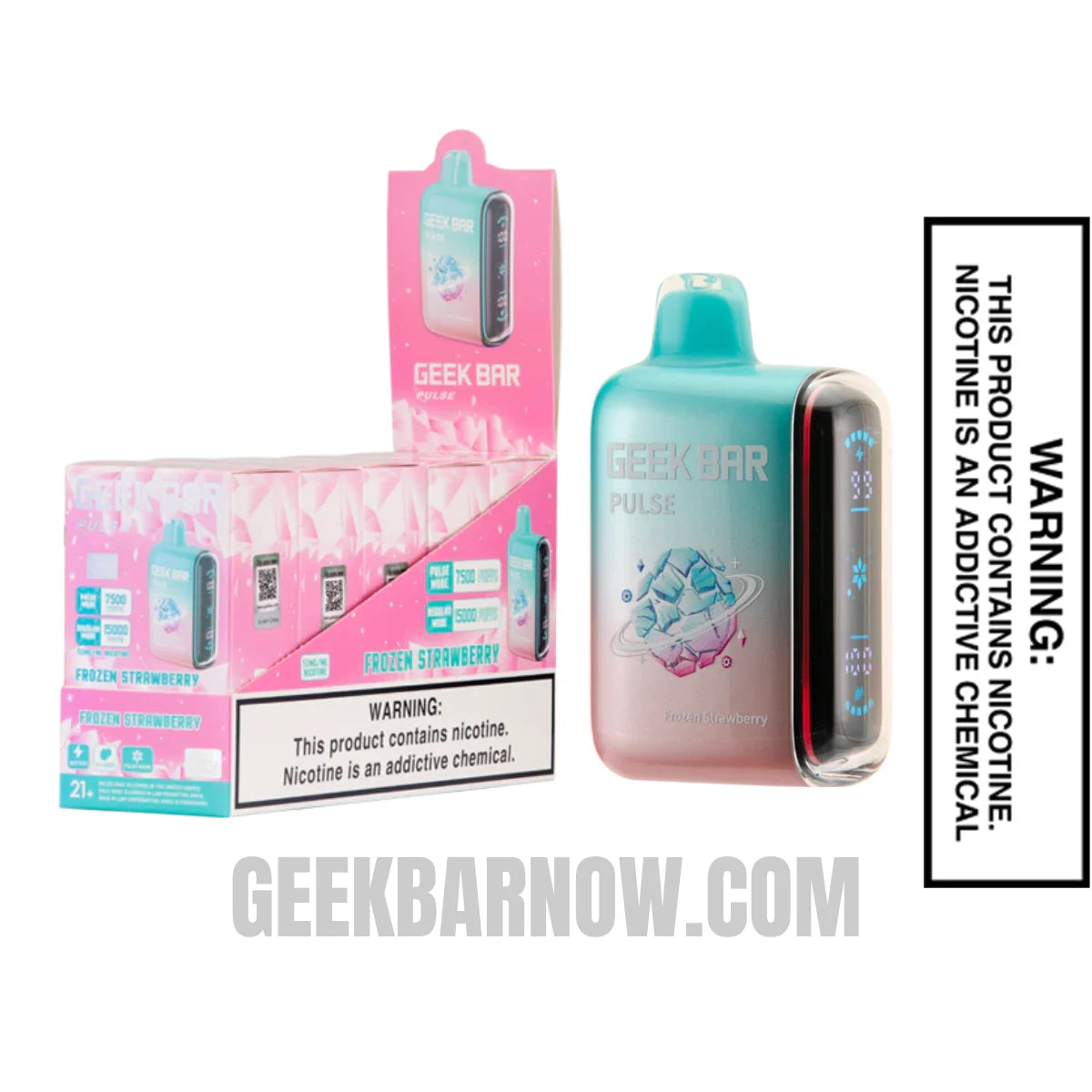 Strawberry Geek Bar Pulse Frozen Edition Vape With Bundle Pack Strawberry Geek Bar Pulse Frozen Edition Vape With Bundle Pack