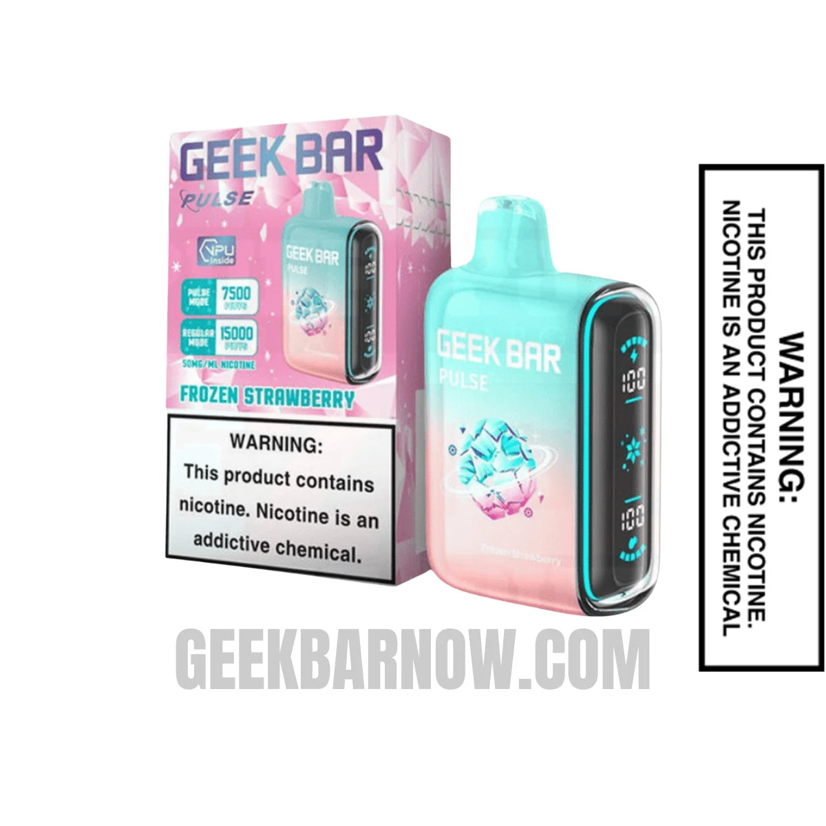 Strawberry Geek Bar Pulse Frozen Edition Vape With Package Box Strawberry Geek Bar Pulse Frozen Edition Vape With Package Box