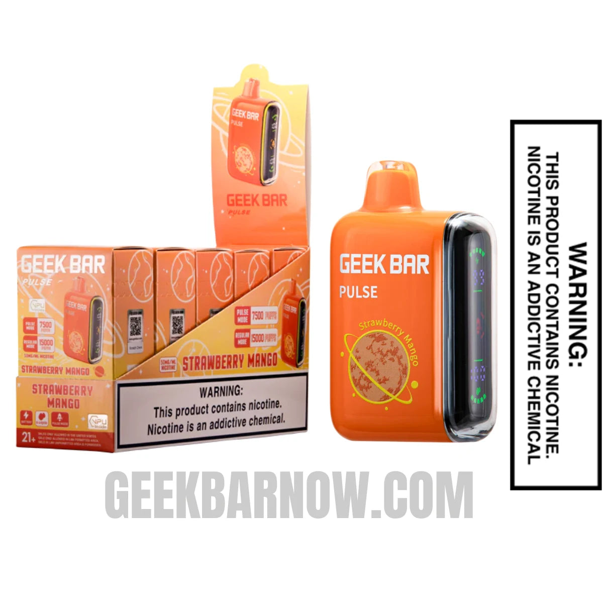 Strawberry Mango Geek Bar Pulse Vape With Bundle Pack Strawberry Mango Geek Bar Pulse Vape With Bundle Pack