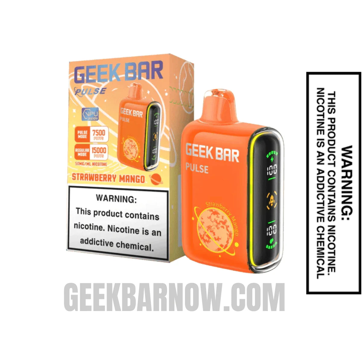 Strawberry Mango Geek Bar Pulse Vape With Package box Strawberry Mango Geek Bar Pulse Vape With Package box