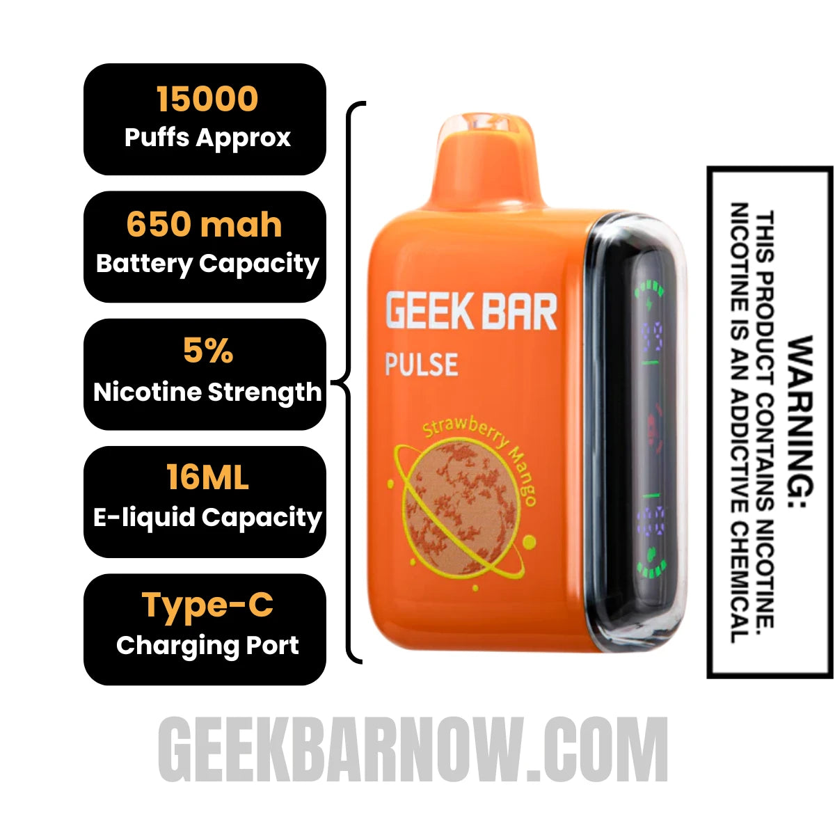 Strawberry Mango Geek Bar Pulse Vape Specification Strawberry Mango Geek Bar Pulse Vape Specification