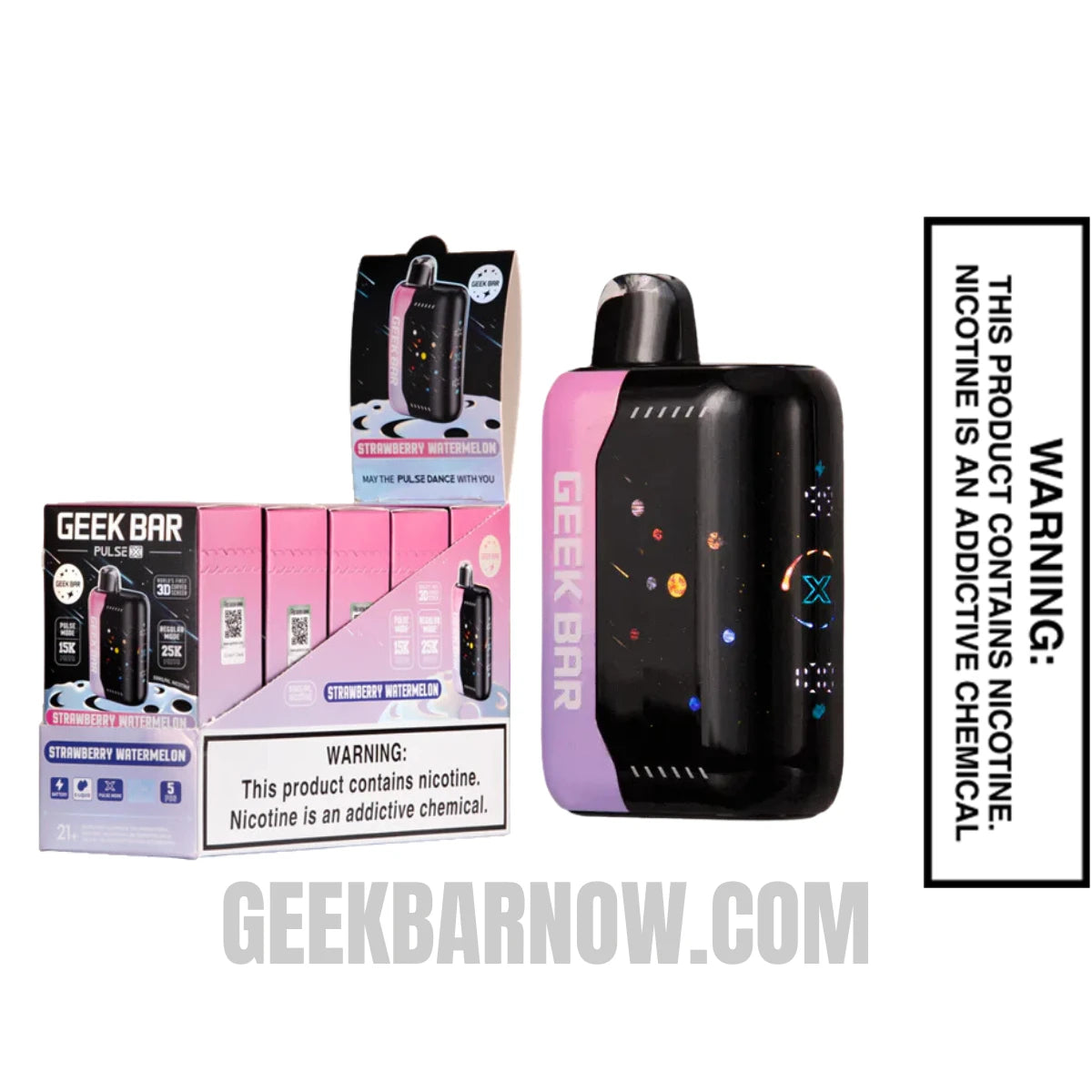 Strawberry Watermelon Geek Bar Pulse X Vape With Bundle Pack Strawberry Watermelon Geek Bar Pulse X Vape With Bundle Pack