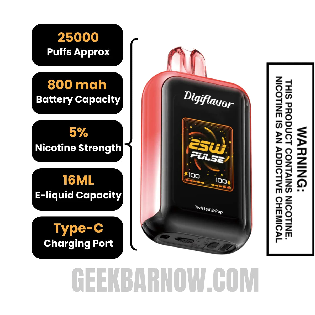 Twisted B-Pop Digiflavor SKY Disposable Vape Specifications Twisted B-Pop Digiflavor SKY Disposable Vape Specifications