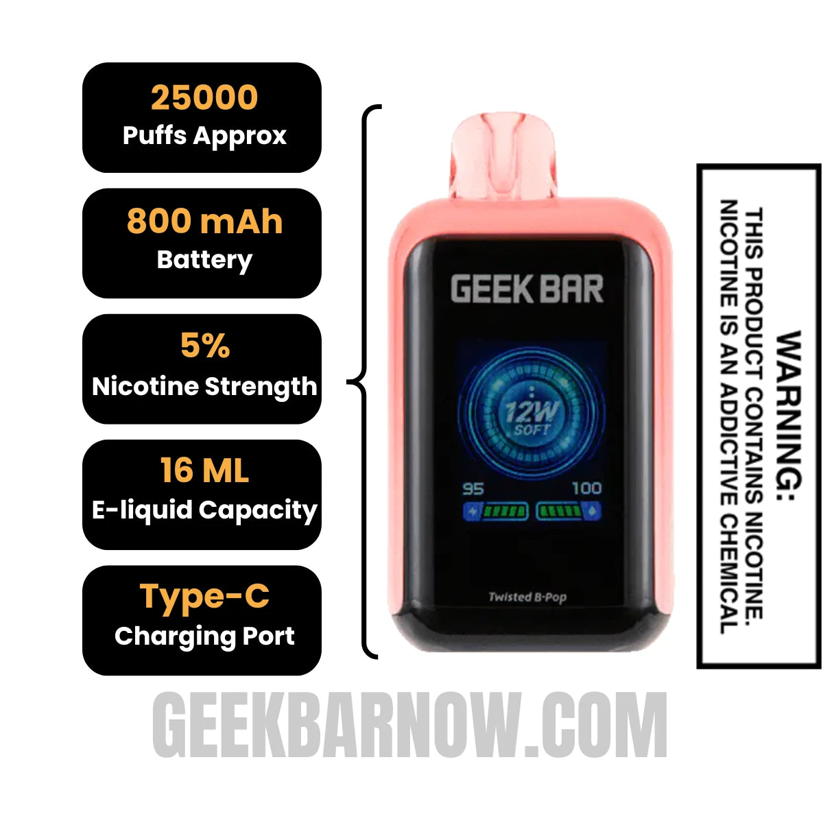 Twisted B-Pop Geek Bar Skyview Vape Specifications Twisted B-Pop Geek Bar Skyview Vape Specifications