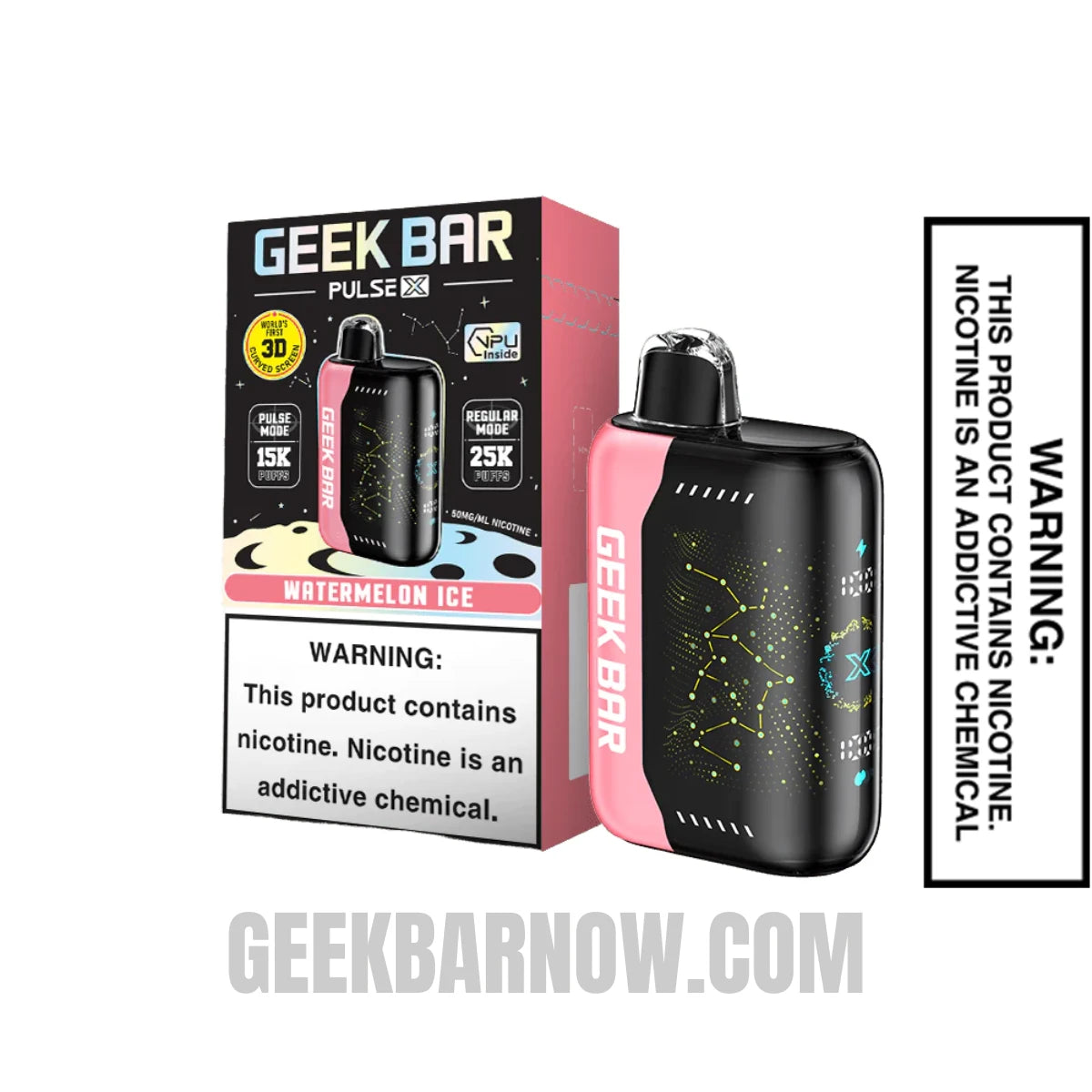Watermelon Ice Geek Bar Pulse X Vape With Package Box Watermelon Ice Geek Bar Pulse X Vape With Package Box