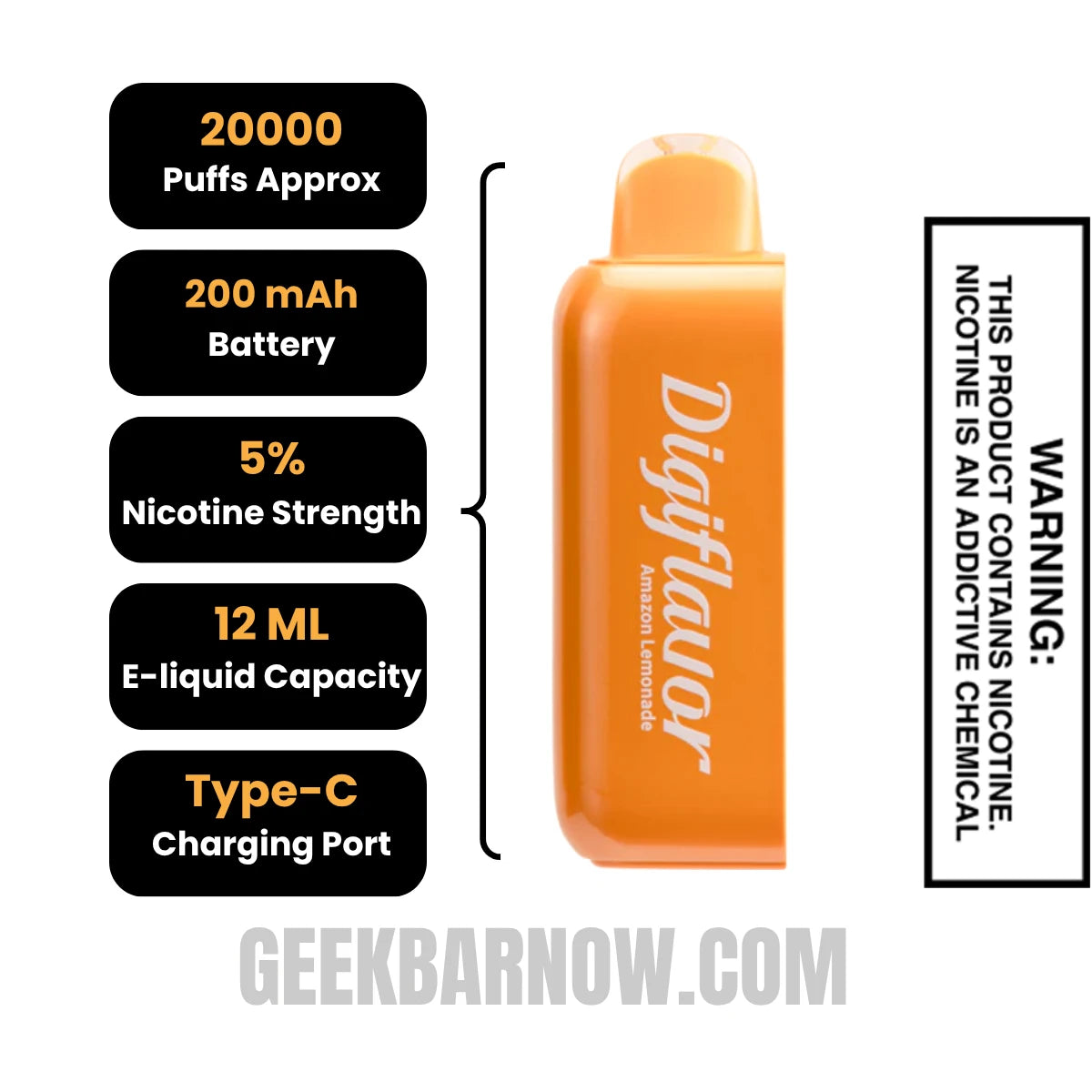 Amazon Lemonade Digiflavor BRK Disposable Pod Specifications