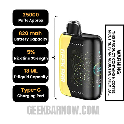 Banana Taffy Freeze Geek Bar Pulse X Vape Specifications