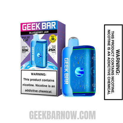 Blueberry Jam Geek Bar Pulse X2 Disposable Vape with Package Box