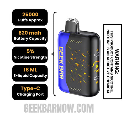 Blueberry Jam Geek Bar Pulse X Jam Edition Vape Specifications