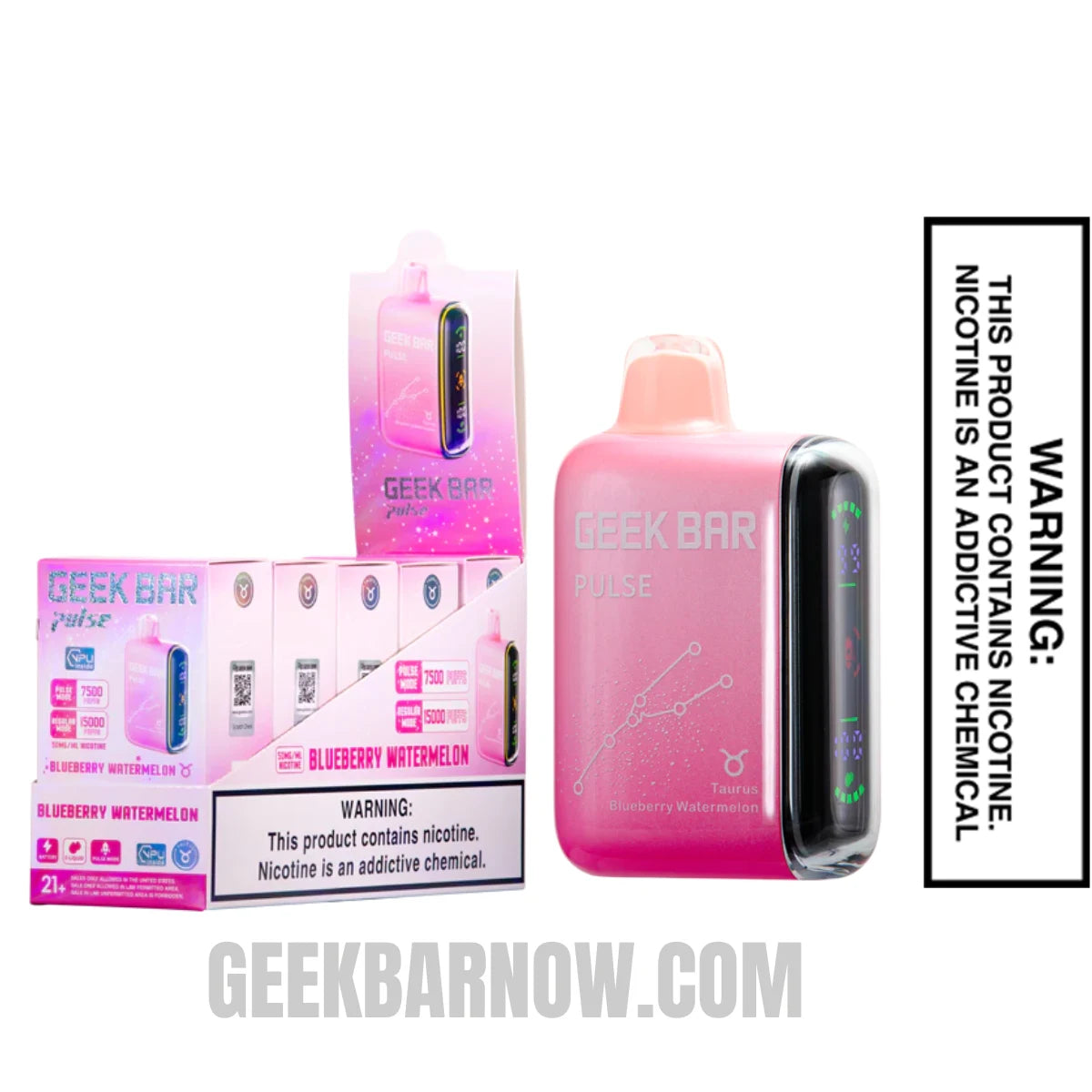 Blueberry Watermelon Geek Bar Pulse Vape (Taurus) With Bundle Pack