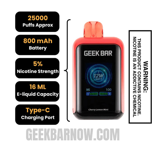 Cherry Lemon Mint Geek Bar Skyview Vape Specifications