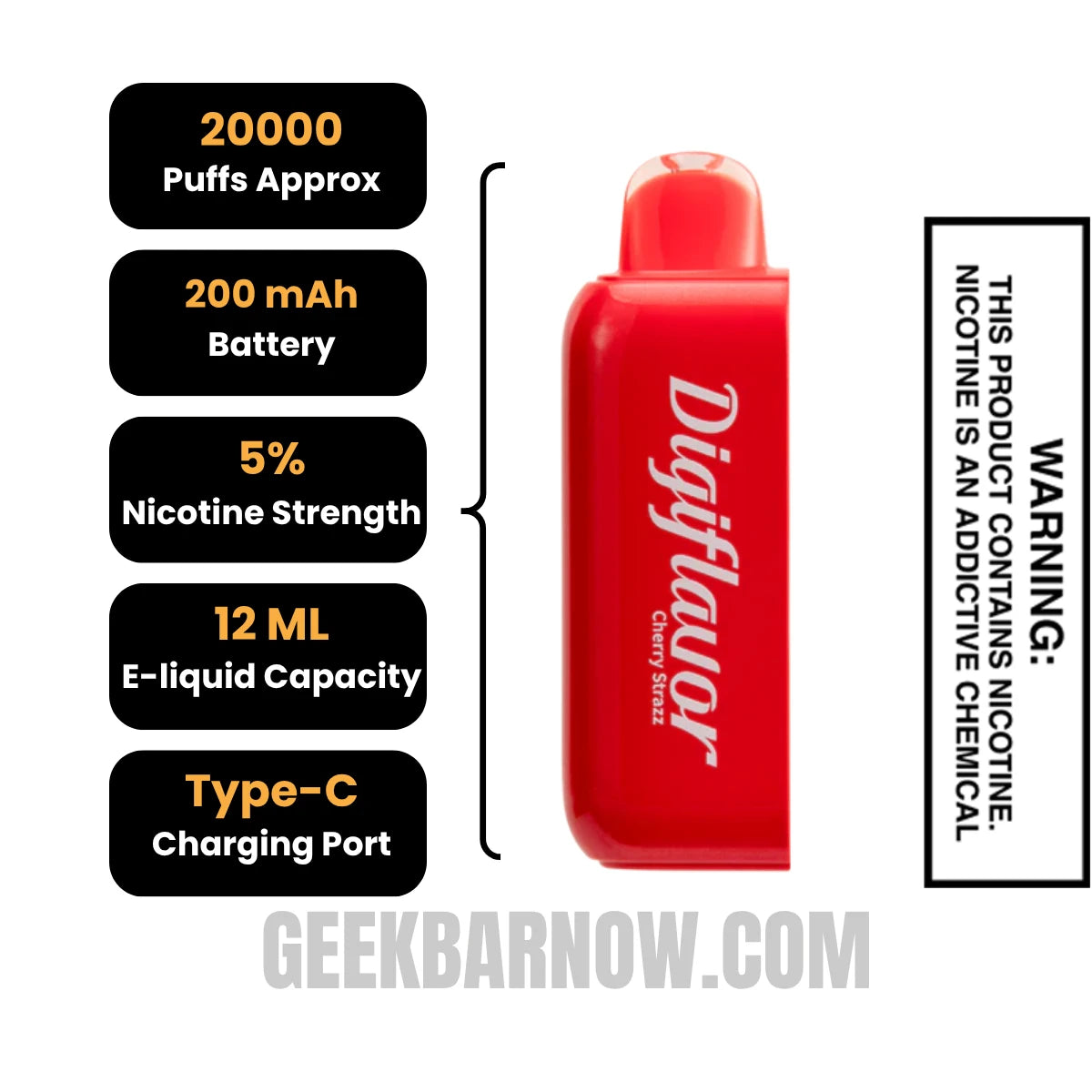 Cherry Strazz Digiflavor BRK Disposable Pod Specifications