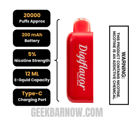 Cherry Strazz Digiflavor BRK Disposable Pod Specifications