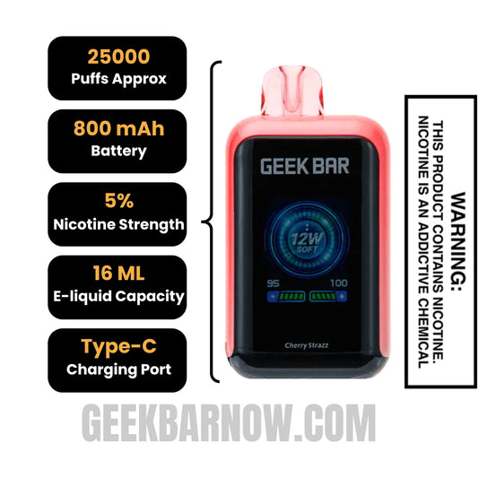 Cherry Strazz Geek Bar Skyview Vape Specifications