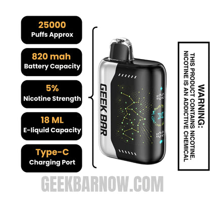 Cool Mint Geek Bar Pulse X Vape Specifications