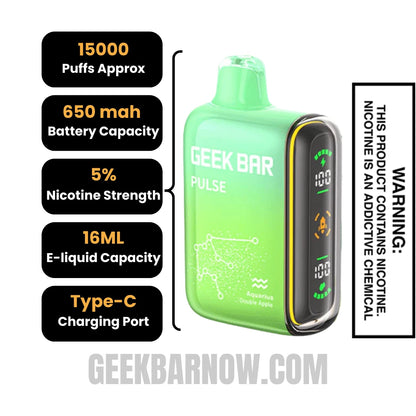 Double Apple Geek Bar Pulse Vape Specifications