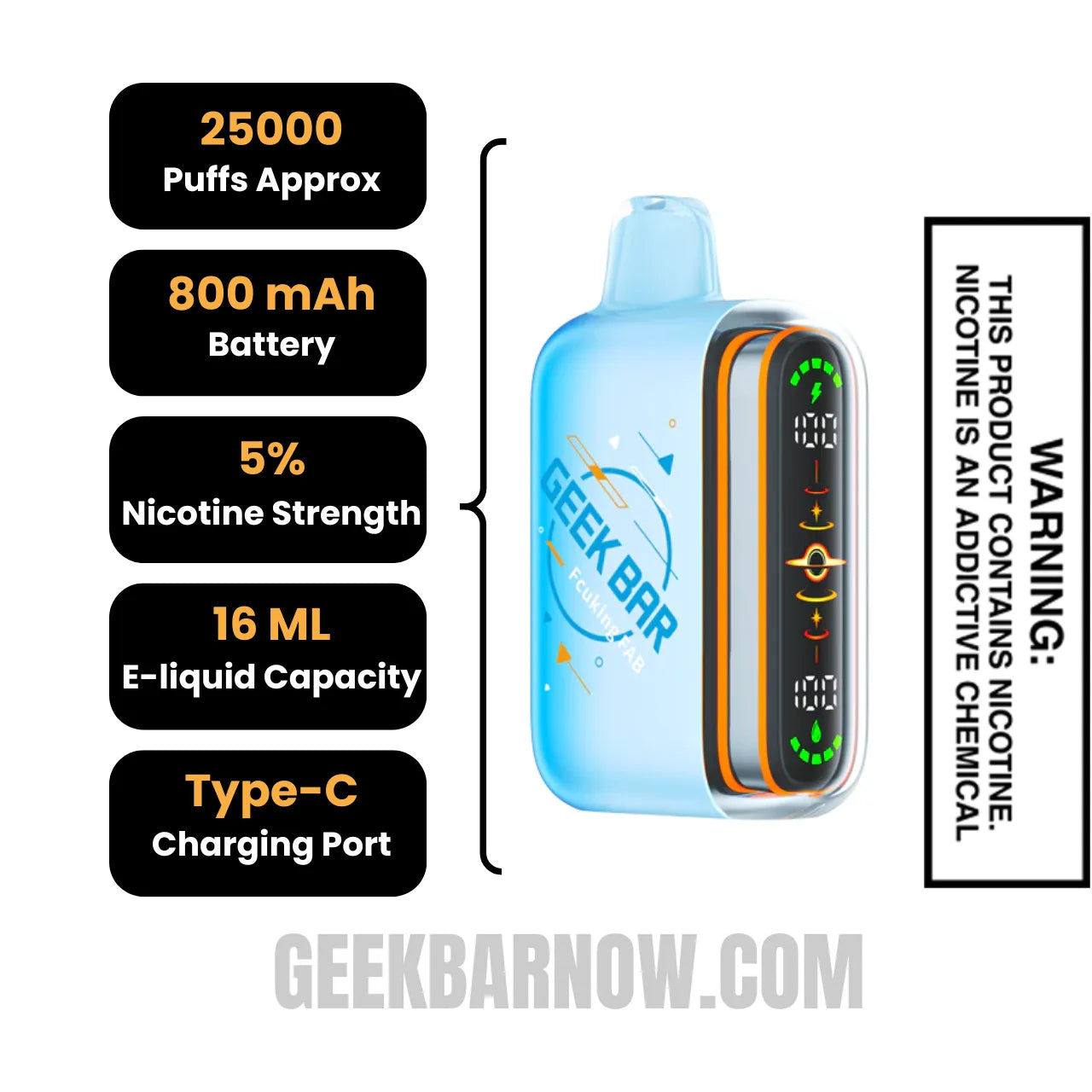 Fcuking Fab Geek Bar Pulse 2 Disposable Vape Specifications