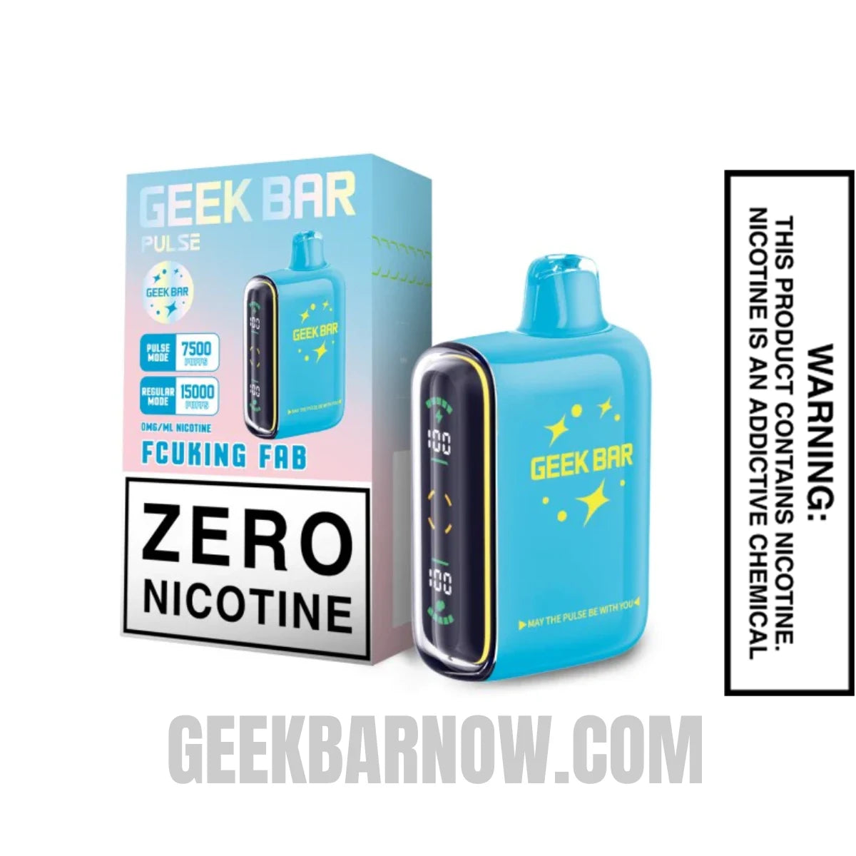 Fcuking Fab Geek Bar Pulse Zero Nicotine Vape With Package Box