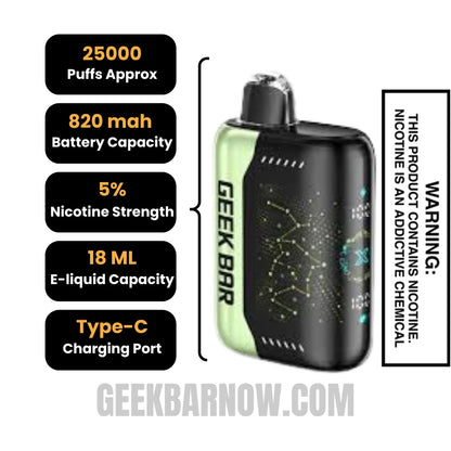 Grapefruit Refresher Geek Bar Pulse X Vape Specifications