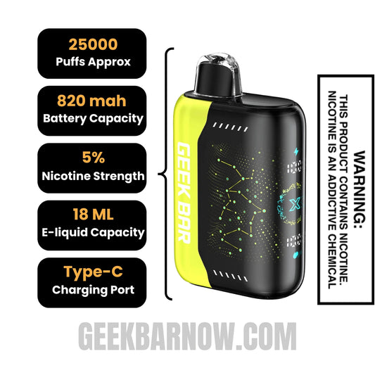 Lemon Heads Geek Bar Pulse X Vape Specifications