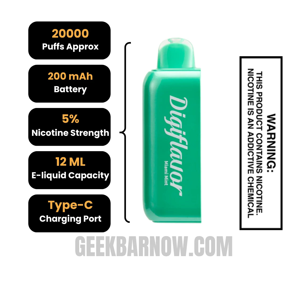 Miami Mint Digiflavor BRK Disposable Pod Specifications