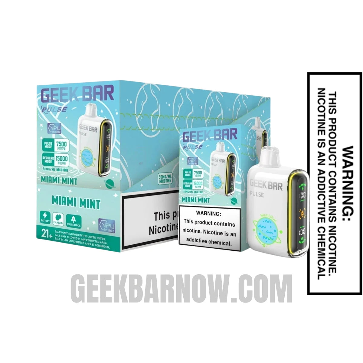 Miami Mint Geek Bar Pulse Vape with Bundle Pack