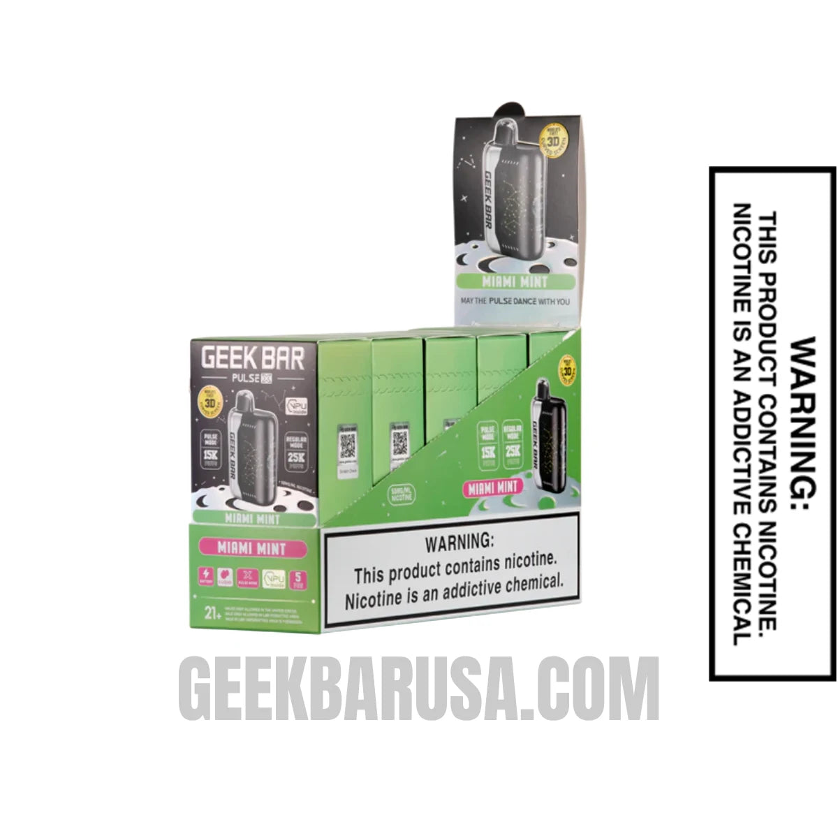 Miami Mint Geek Bar Pulse X Zero Nicotine Vape With Bundle Pack