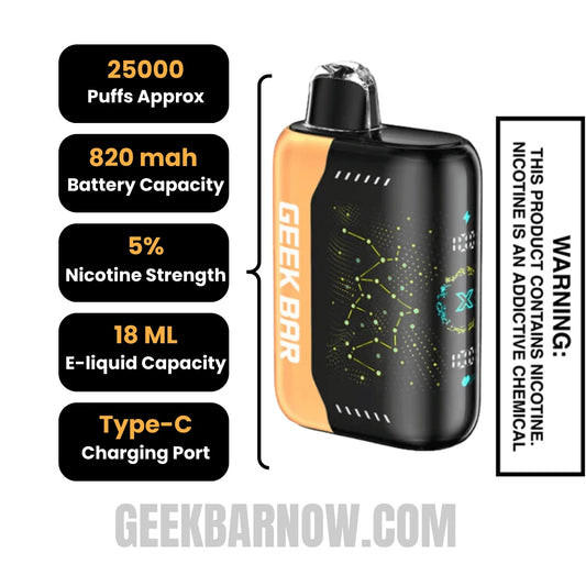 Orange Fcuking Fab Geek Bar Pulse X Vape Specifications