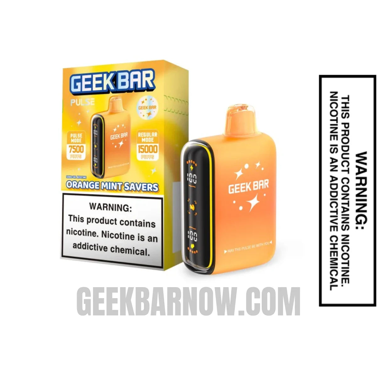 Orange Mint Savers Geek Bar Pulse Savers Edition Vape With Package Box