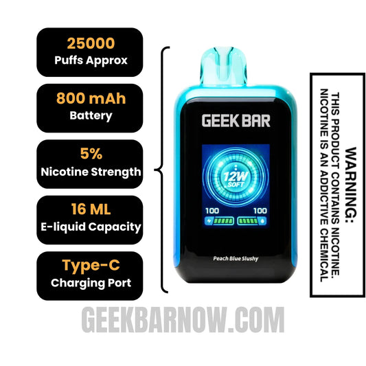 Peach Blue Slushy Geek Bar Skyview Vape Specifications