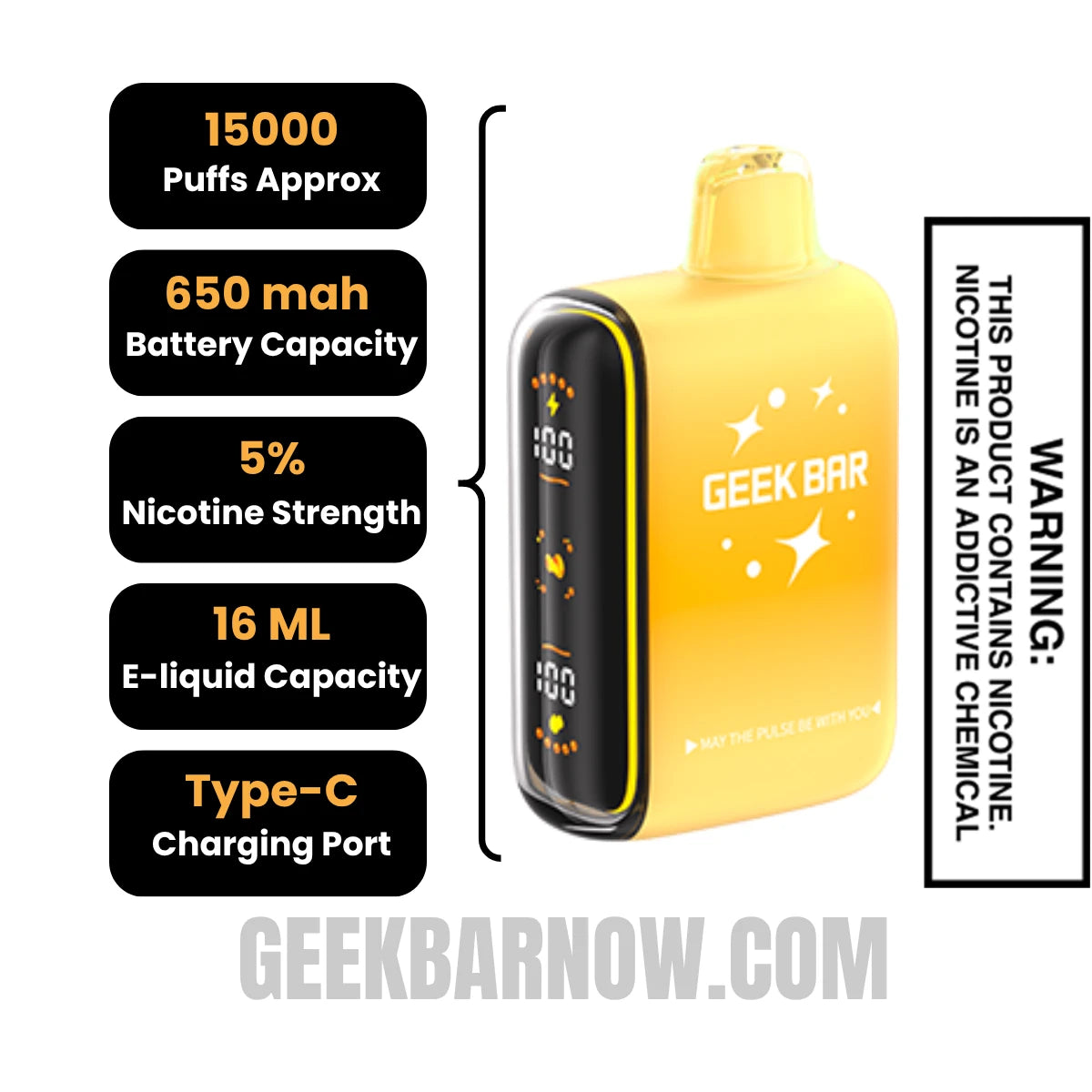 Pineapple Savers Geek Bar Pulse Savers Edition Vape Specifications