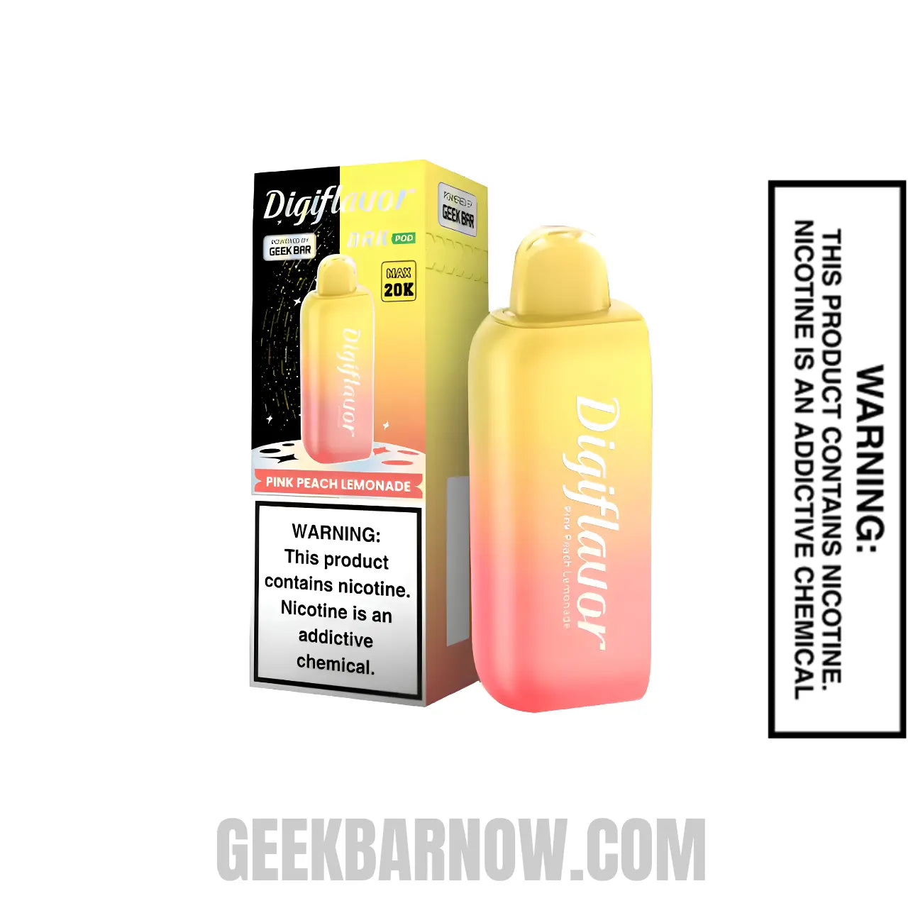 Pink Peach Lemonade Digiflavor BRK 20K Disposable Vape Pod with Specifications