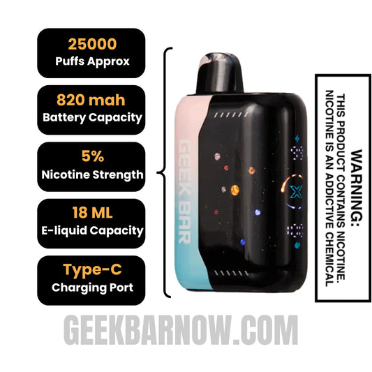 Pink & Blue Geek Bar Pulse X Vape Specifications