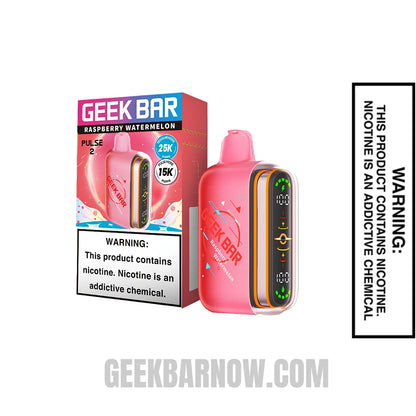 Raspberry Watermelon Geek Bar Pulse 2 Disposable Vape with Package Box
