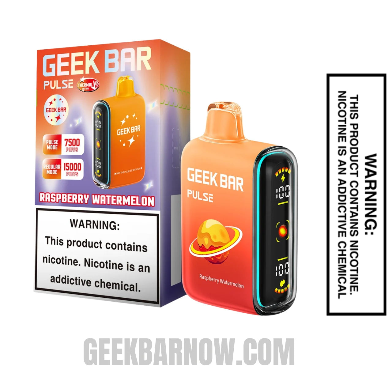Raspberry Watermelon Geek Bar Pulse Disposable Vape Package Box