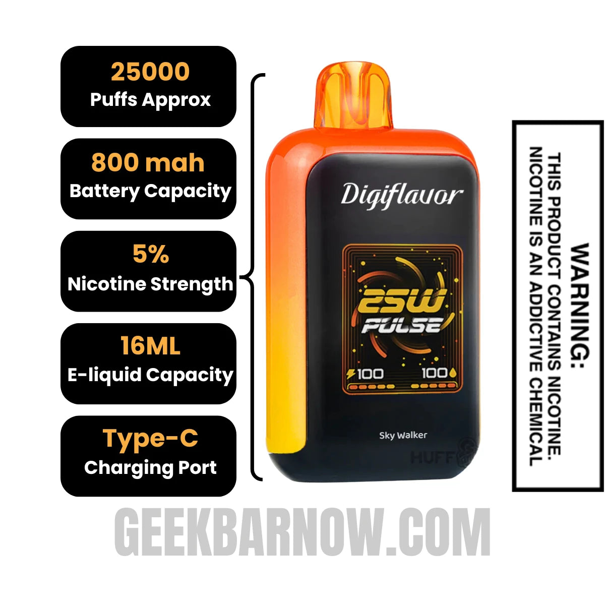 Sky Walker Digiflavor SKY Disposable Vape Specifications