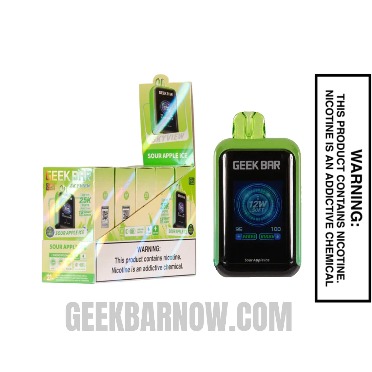 Sour Apple Ice Geek Bar Skyview Vape With Bundle Pack