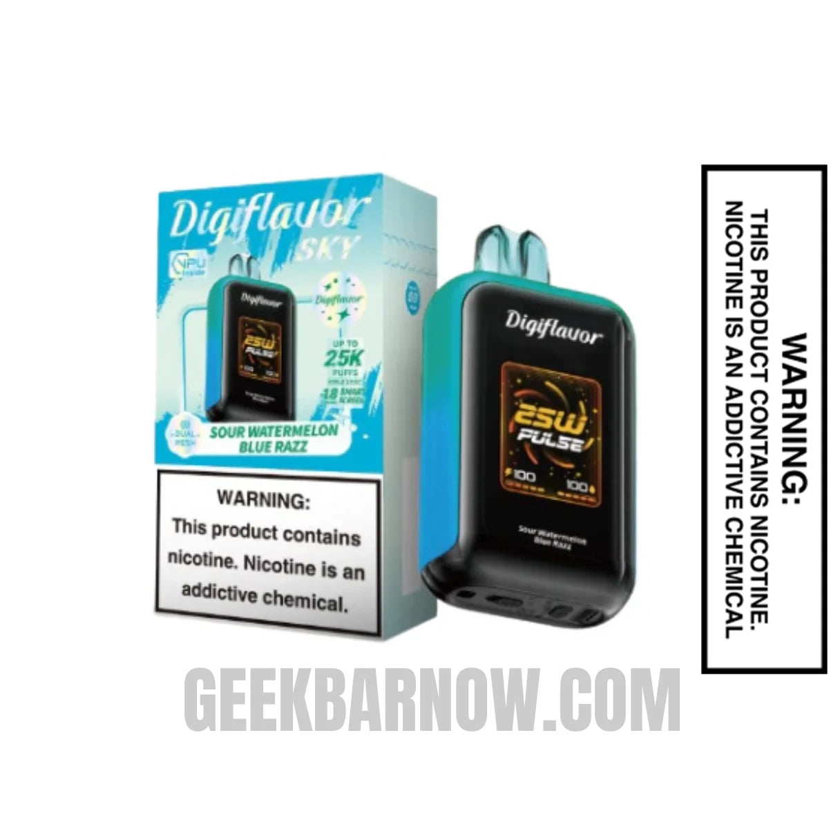 Sour Watermelon Blue Razz Digiflavor SKY Disposable Vape With Package Box