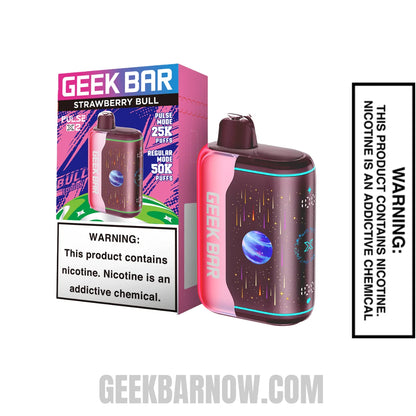 Strawberry Bull Geek Bar Pulse X2 Disposable Vape with Package Box