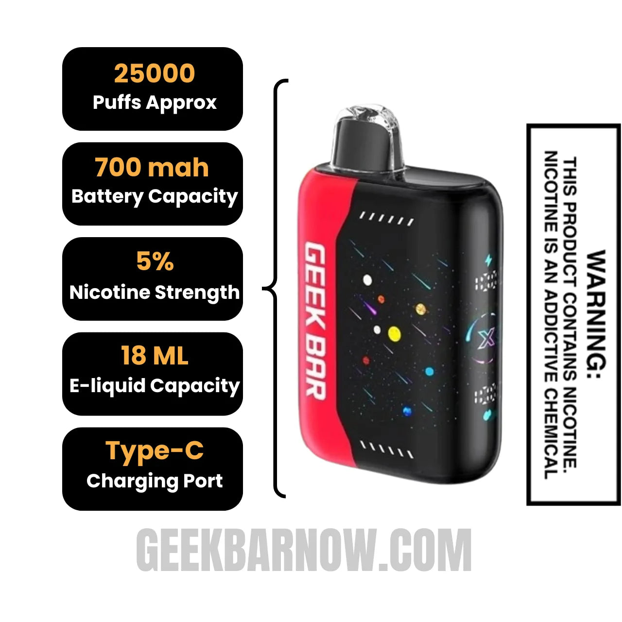 StrawberryDragonGeekBarPulseXDisposableVapeSpecifications