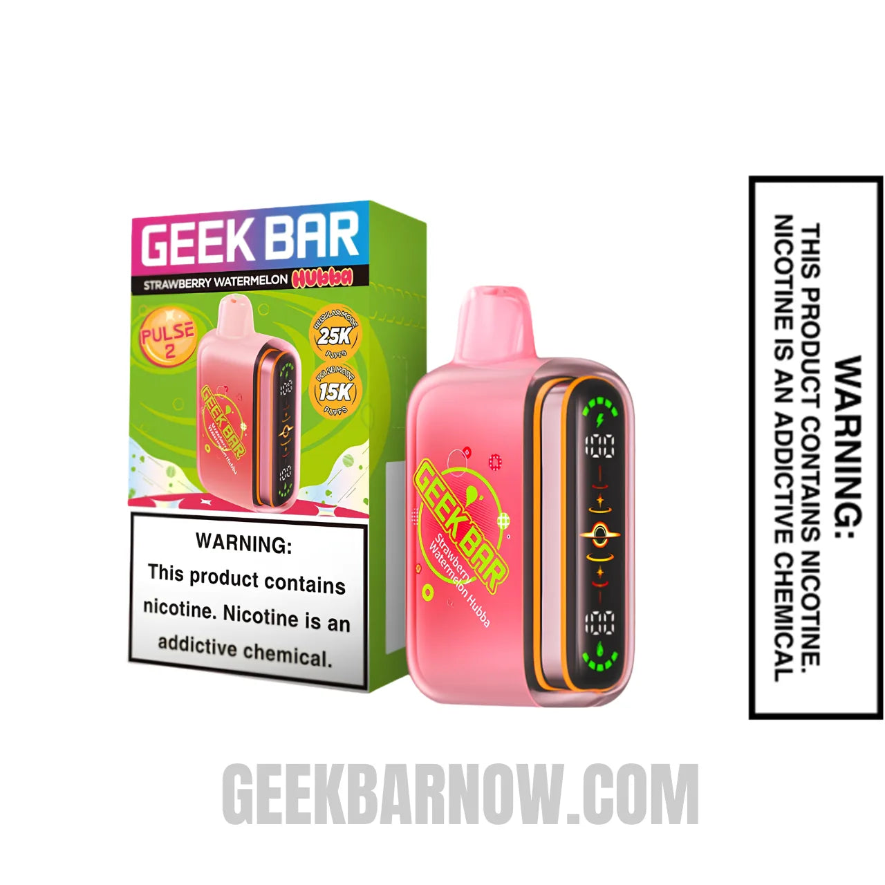 Strawberry Watermelon Geek Bar Pulse 2 Hubba Edition Disposable Vape with Package Box