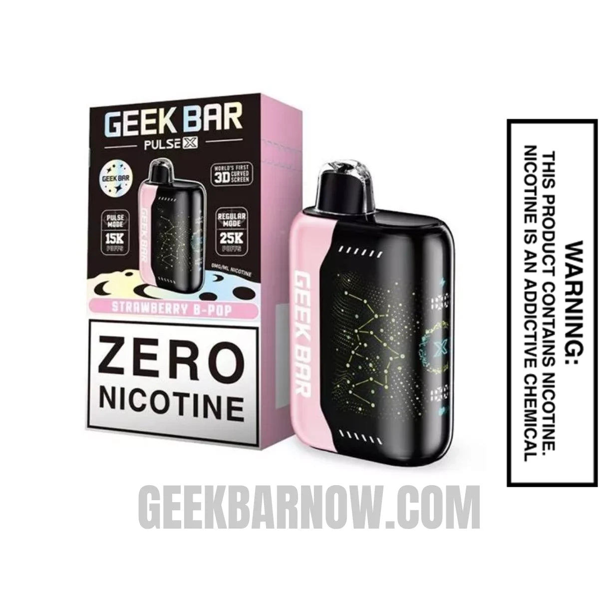 Strawberry B-Pop Geek Bar Pulse X Zero Nicotine Vape