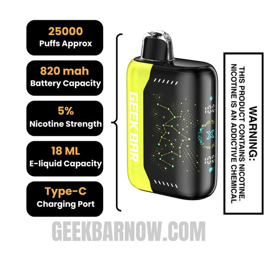 Strawberry Colada Geek Bar Pulse X Vape Specifications