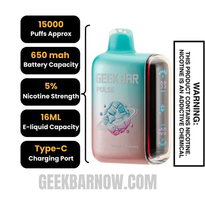Strawberry Geek Bar Pulse Frozen Edition Vape Specification
