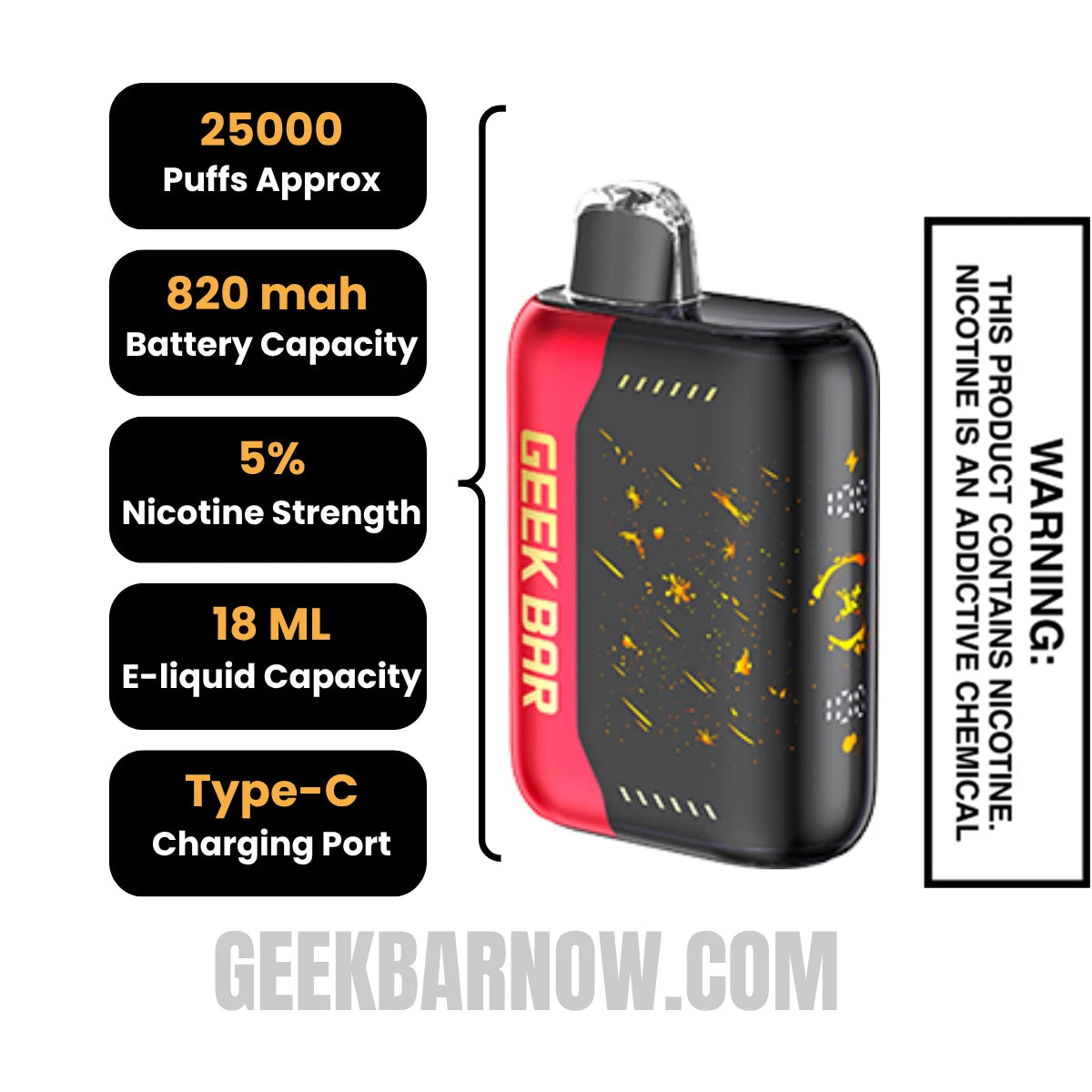 Strawberry Jam Geek Bar Pulse X Jam Edition Vape Specifications