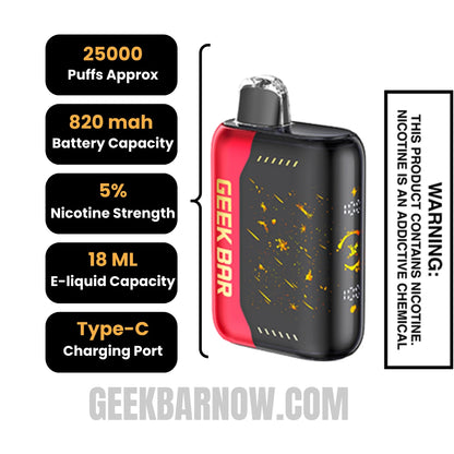 Strawberry Jam Geek Bar Pulse X Jam Edition Vape Specifications