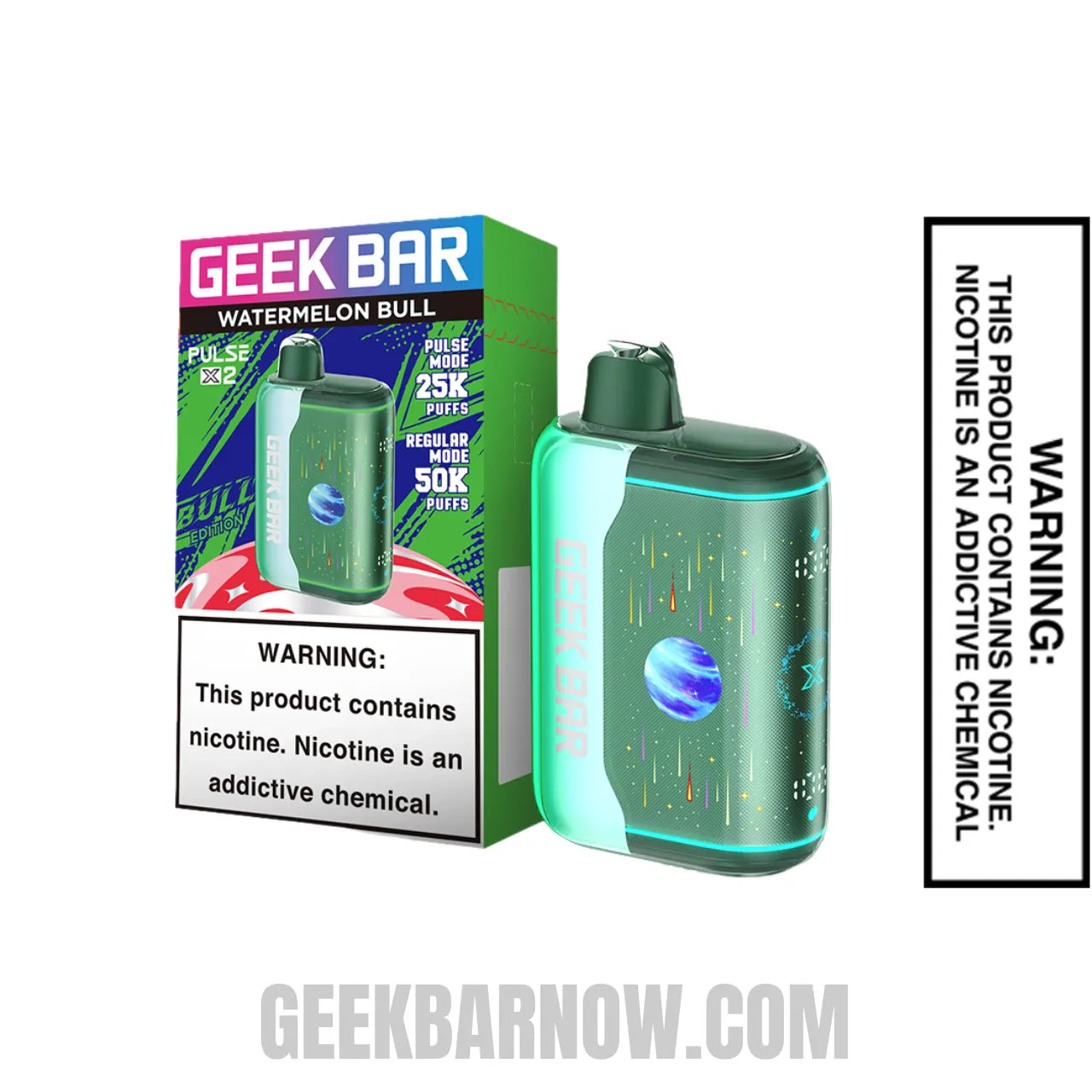 Watermelon Bull Geek Bar Pulse X2 Disposable Vape with Package Box