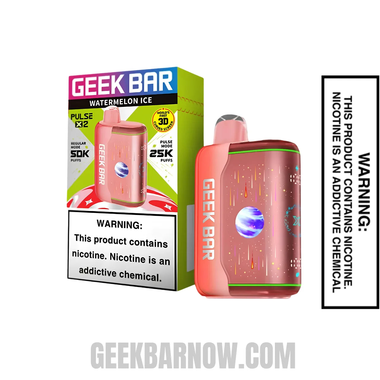 Watermelon Ice Geek Bar Pulse X2 Disposable Vape with Package Box